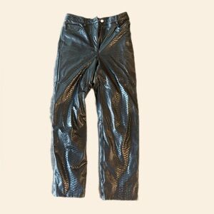 Aritzia Wilfred Black Vegan Leather Snake Pants
